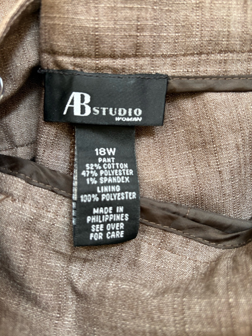 AB Studio Woman Brown Size 18 capri pants